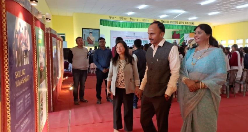 Photo exhibition on nine years of Seva Sushasan & Garib Kalyan and SVEEP at Jawahar Navodaya Vidyalaya held in Kohima on March 9.